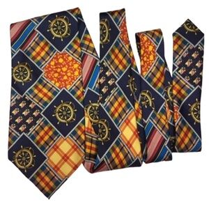 POOLO da Ponte 100% Silk Patchwork Nautical Made in Italy Vintage